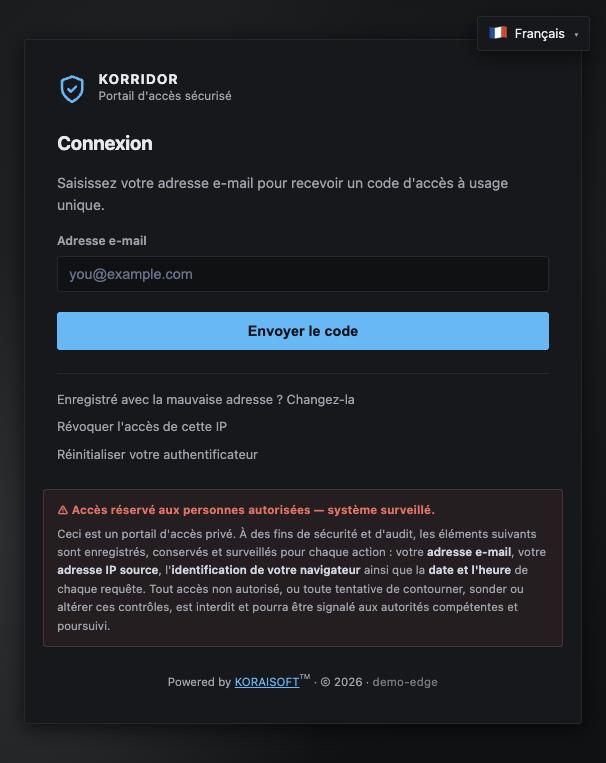The access portal on a phone screen: the form takes the full width